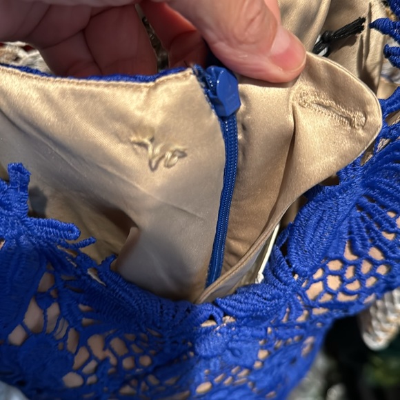 BARDOT Womens Blue Spaghetti Strap Below The Knee Cocktail Sheath Dress 6\S - Picture 6 of 6